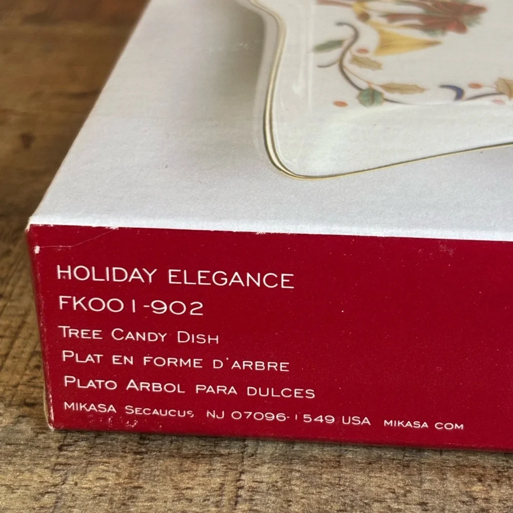 Mikasa Holiday Elegance Christmas Tree Candy Dish FK001 Fine Porcelain 8